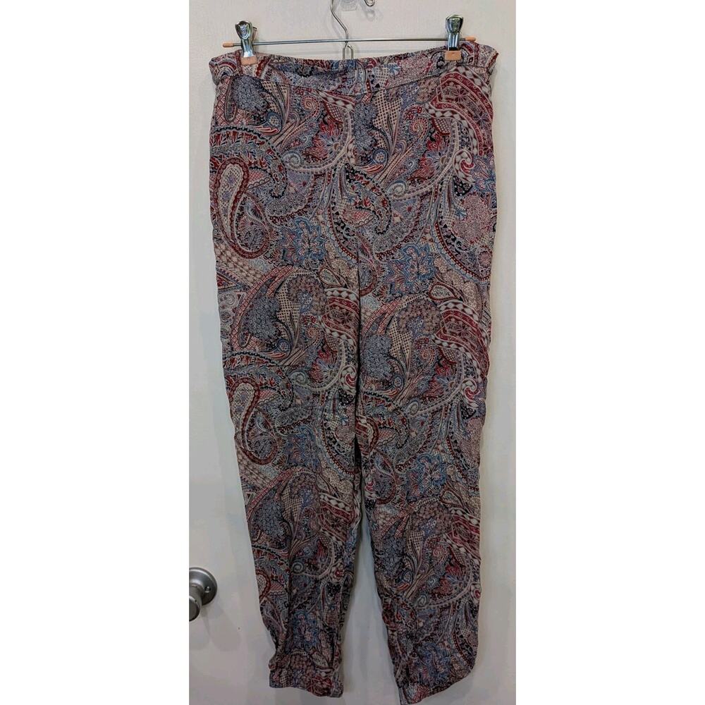 Oysho Spanish Paisley Print Lounge Pants Women's Size Medium Boho Jogger PJ Soft